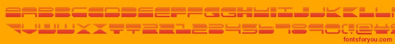 quickmarkgrad-Schriftart – Rote Schriften auf orangefarbenem Hintergrund