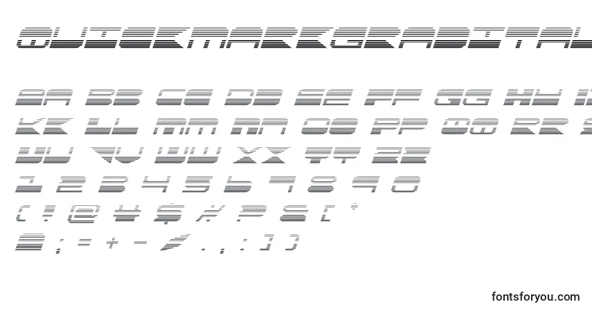 Schriftart Quickmarkgradital (137899) – Alphabet, Zahlen, spezielle Symbole