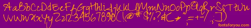 Zeyada Font – Orange Fonts on Purple Background