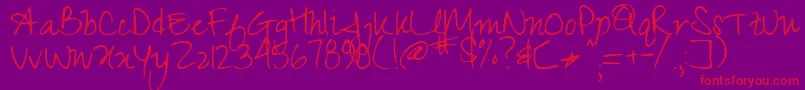 Zeyada Font – Red Fonts on Purple Background