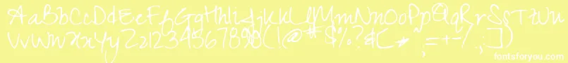 Zeyada Font – White Fonts on Yellow Background