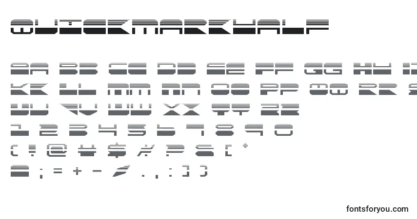 A fonte Quickmarkhalf (137901) – alfabeto, números, caracteres especiais