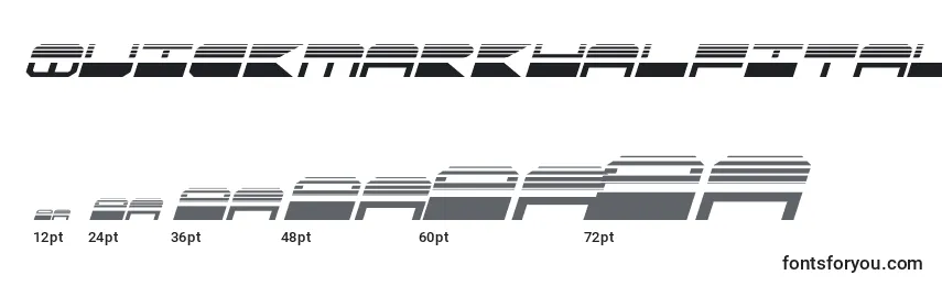 Размеры шрифта Quickmarkhalfital