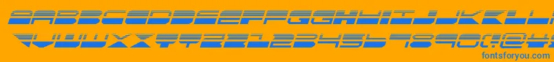 quickmarkhalfital Font – Blue Fonts on Orange Background