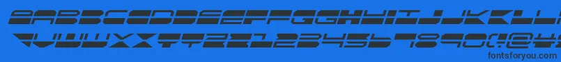 quickmarkital Font – Black Fonts on Blue Background