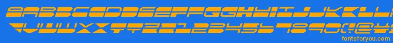 quickmarkital Font – Orange Fonts on Blue Background