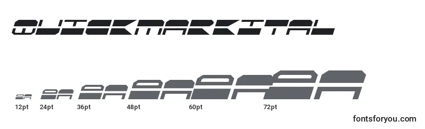 Размеры шрифта Quickmarkital (137905)