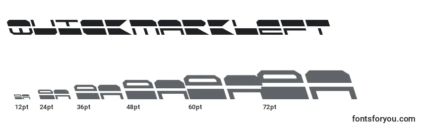 Размеры шрифта Quickmarkleft