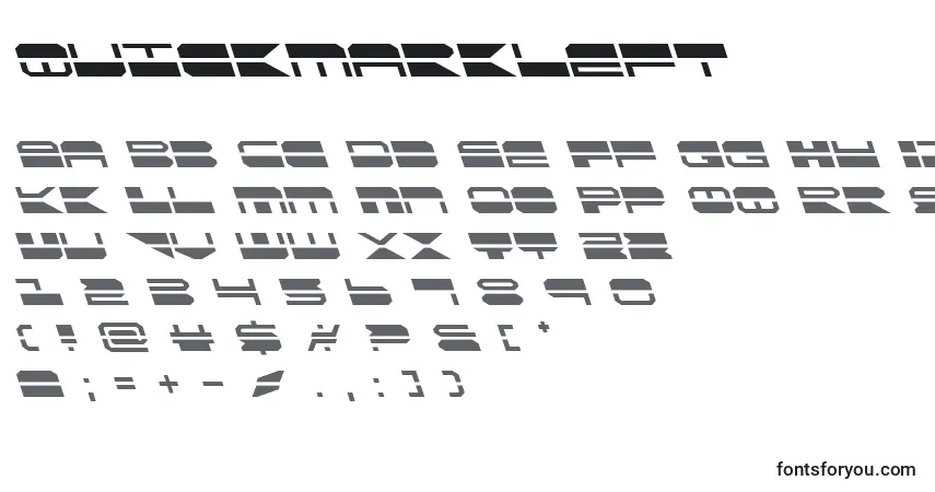 Quickmarkleft (137907)フォント–アルファベット、数字、特殊文字