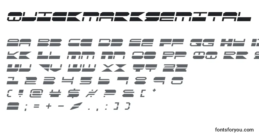 A fonte Quickmarksemital – alfabeto, números, caracteres especiais