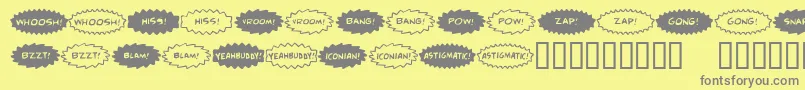 Czcionka ComicFx – szare czcionki na żółtym tle