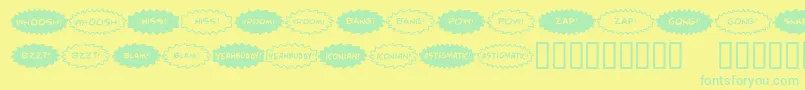 Fonte ComicFx – fontes verdes em um fundo amarelo