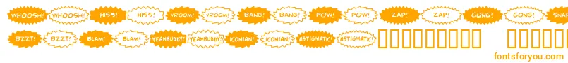 ComicFx-fontti – oranssit fontit valkoisella taustalla
