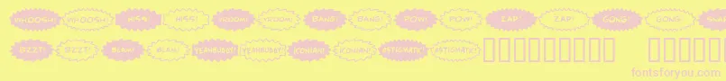 ComicFx-Schriftart – Rosa Schriften auf gelbem Hintergrund