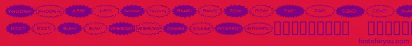 ComicFx Font – Purple Fonts on Red Background