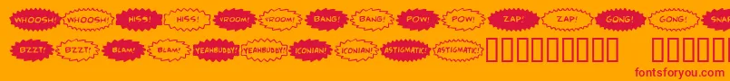 Police ComicFx – polices rouges sur fond orange