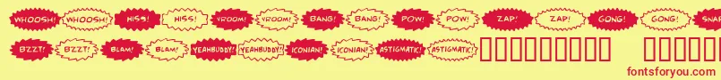 ComicFx Font – Red Fonts on Yellow Background