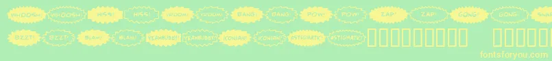 ComicFx Font – Yellow Fonts on Green Background