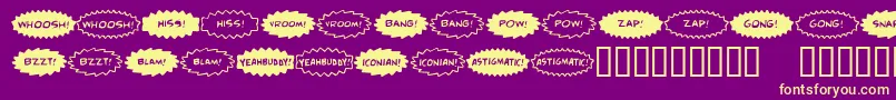 ComicFx Font – Yellow Fonts on Purple Background