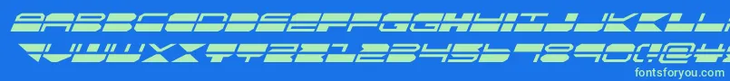 quickmarksuperital Font – Green Fonts on Blue Background