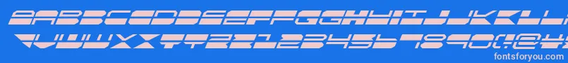 フォントquickmarksuperital – ピンクの文字、青い背景