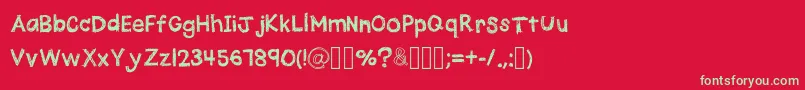 QuickPencil Regular Font – Green Fonts on Red Background