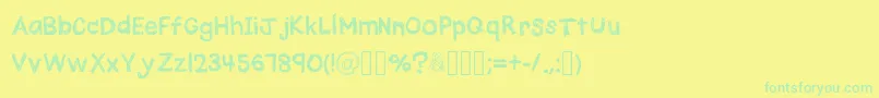 QuickPencil Regular Font – Green Fonts on Yellow Background