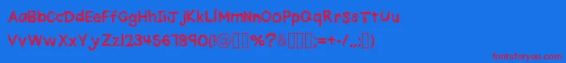 フォントQuickPencil Regular – 赤い文字の青い背景