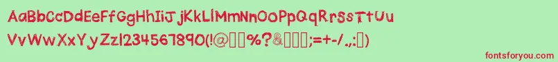 QuickPencil Regular Font – Red Fonts on Green Background