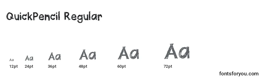Größen der Schriftart QuickPencil Regular