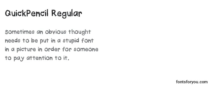 Schriftart QuickPencil Regular