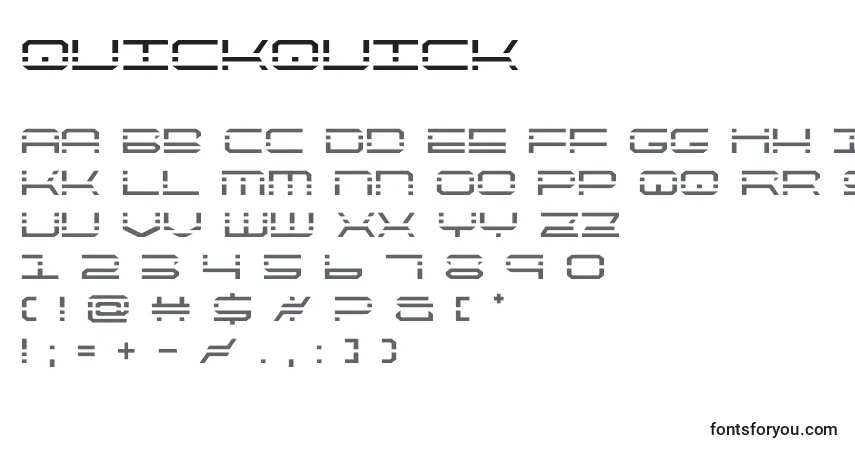 Schriftart Quickquick (137913) – Alphabet, Zahlen, spezielle Symbole