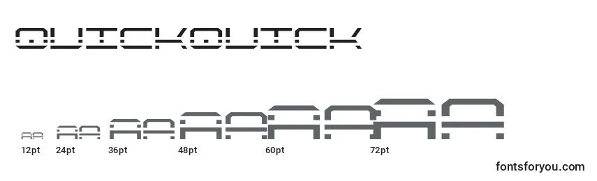 Quickquick (137913) Font Sizes