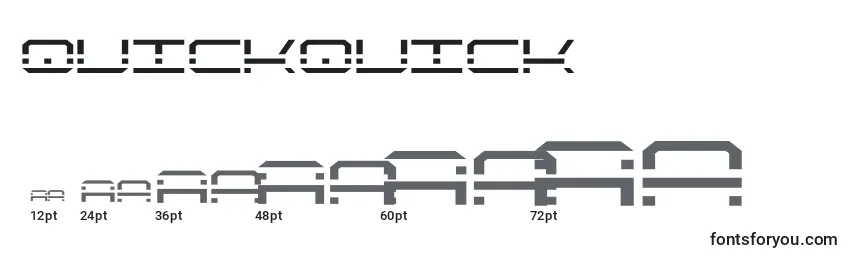 Размеры шрифта Quickquick (137914)