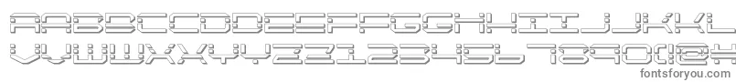 quickquick3d-fontti – harmaat kirjasimet valkoisella taustalla