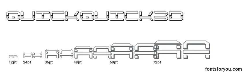 Quickquick3d-fontin koot