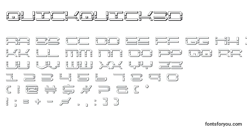 A fonte Quickquick3d (137916) – alfabeto, números, caracteres especiais