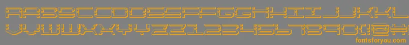 quickquick3d-Schriftart – Orangefarbene Schriften auf grauem Hintergrund