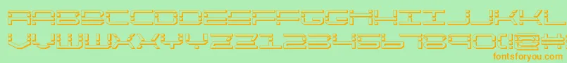 quickquick3d Font – Orange Fonts on Green Background