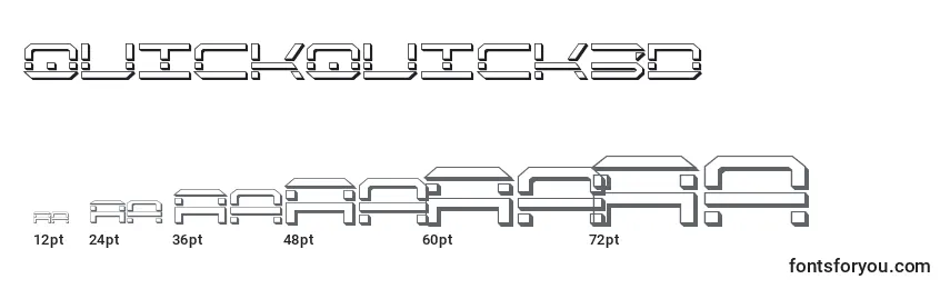 Größen der Schriftart Quickquick3d (137916)