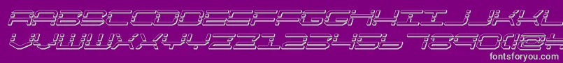 quickquick3dital Font – Green Fonts on Purple Background