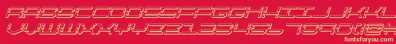 quickquick3dital Font – Yellow Fonts on Red Background