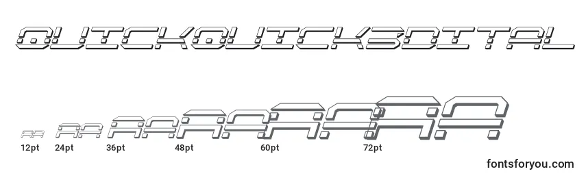 Quickquick3dital Font Sizes