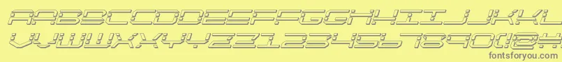 quickquick3dital Font – Gray Fonts on Yellow Background
