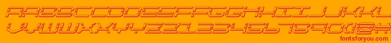 Fonte quickquick3dital – fontes vermelhas em um fundo laranja
