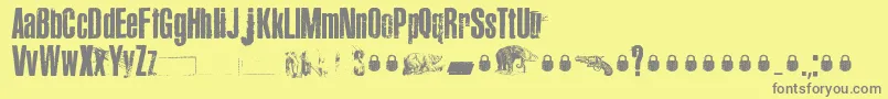 Canard-Schriftart – Graue Schriften auf gelbem Hintergrund