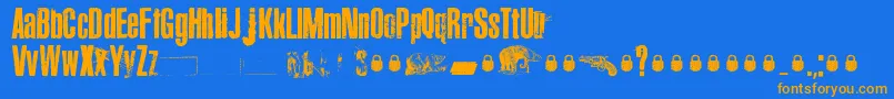 Police Canard – polices orange sur fond bleu
