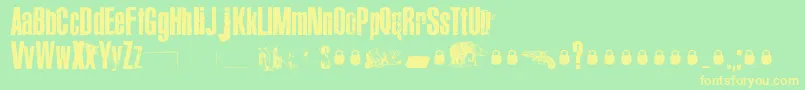 Canard-Schriftart – Gelbe Schriften auf grünem Hintergrund