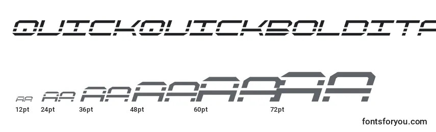 Размеры шрифта Quickquickboldital