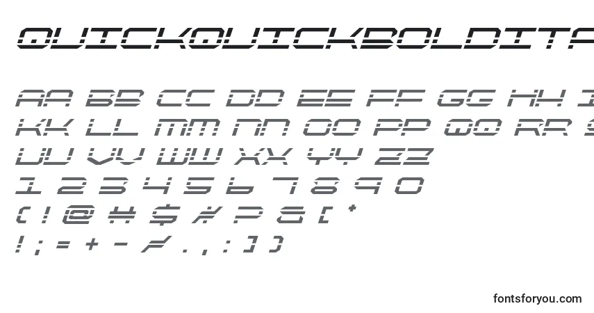 Шрифт Quickquickboldital (137922) – алфавит, цифры, специальные символы